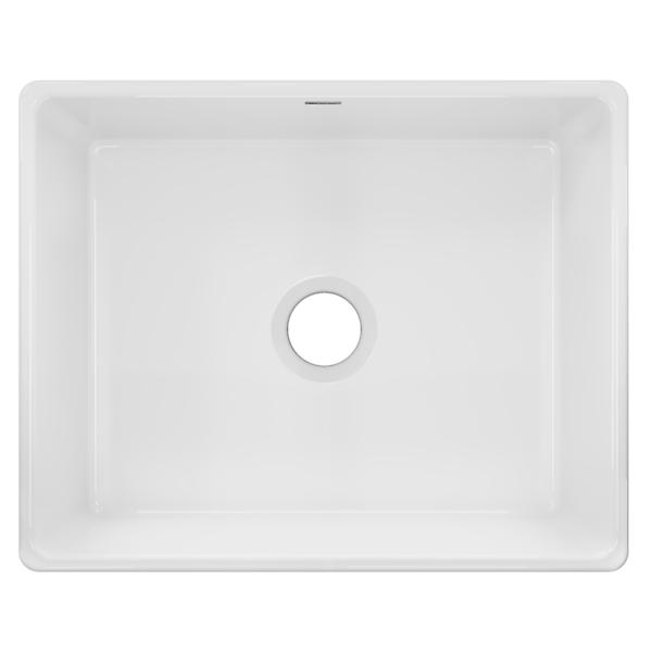 Elkay SWUF2520WH Fireclay 24-7/16" x 19-11/16" x 9-1/8" Single Bowl Farmhouse Sink White