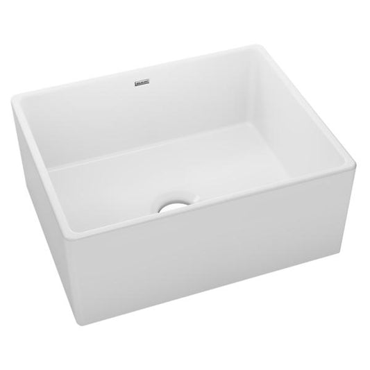 Elkay SWUF2520WH Fireclay 24-7/16" x 19-11/16" x 9-1/8" Single Bowl Farmhouse Sink White