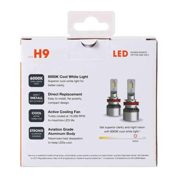 Sylvania H9 Led Fog & Powersports Bulb, 2 Pack