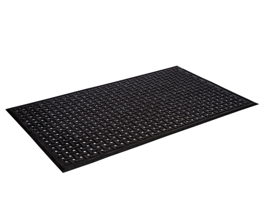 Crown Matting KS 0035BK Safe-Flow Plus 3'x5' Black Anti-Fatigue Wet/Oily Area Mat