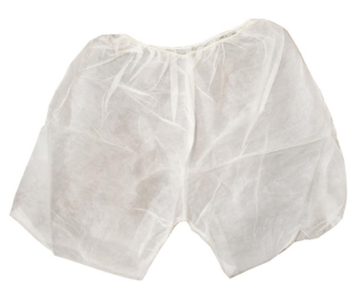 Cordova Safety PPBRIEF Disposable Apparel, Polypropylene Boxer Briefs, White, 25 GSM Spunbonded Fabric, Elastic Waist