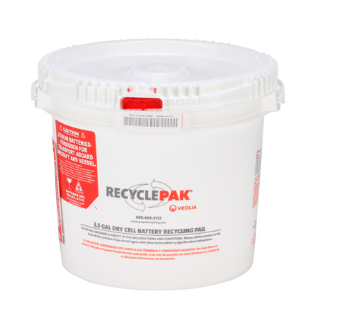 Recycle-Pak SUPPLY-041CH 3.5 Gal Dry Cell Battery Recycling Pail (Each)