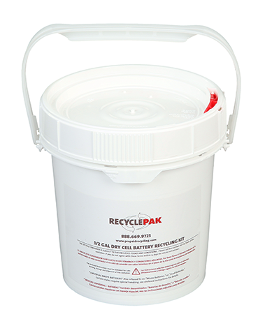 Recycle-Pak SUPPLY-093CH 1/2 Gal Dry Cell Battery Recycling Pail (Each)