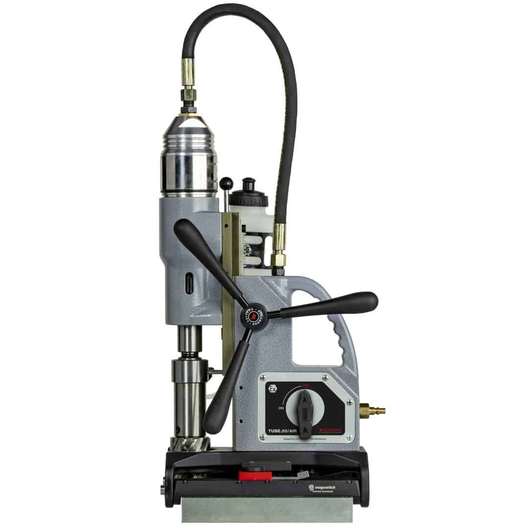 Euroboor TUBE.55/AIR Pneumatic Magnetic Drilling Machine, 55Mm - 2 3/16", 6.3 Bar.