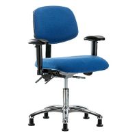 Blue Ridge Ergonomics FDHCH-MB-CR-T0-A1-CC-F41 Rutledge Fabric Chair Chrome - Desk Height with Medium Back, Adjustable Arms, & Casters in Burgundy Fabric