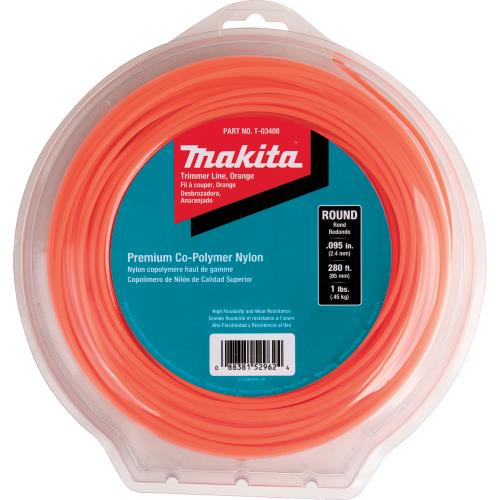 Makita T-03408 Round Trimmer Line, 0.095, Orange, 280™, 1 lbs.