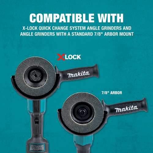 Makita T-03947 X‘LOCK 4‘1/2" 80 Grit Type 27 Flat Blending and Finishing Flap Disc for X‘LOCK and All 7/8" Arbor Grinders