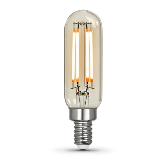 Feit Electric T640CLVGLEDHDRP/4/RP 4W (40W Equivalent) Warm Light (2100K) T6 Shape (E12 Base) Clear Glass Filament LED (4-Pack)