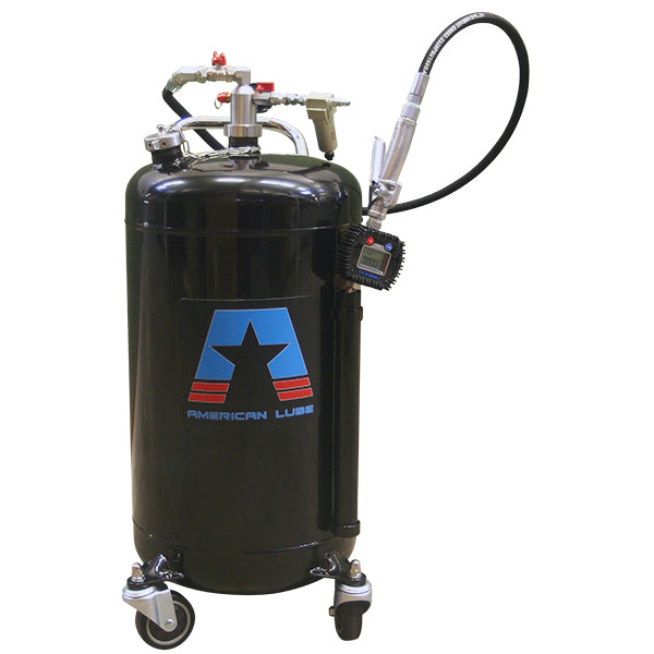 American Lube TIM-390-A1 Heavy-Duty Pumpless 24-Gallon Metered Oil Dispenser