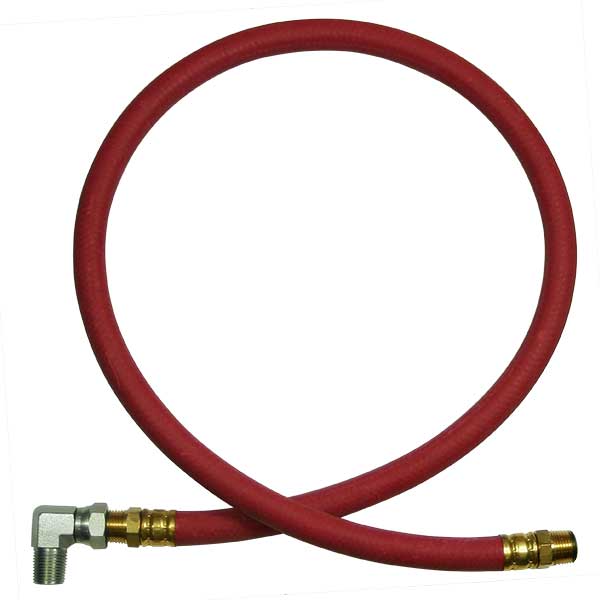 American Lube TIM-4218-4NS 1/2" x 4' Rubber Air Hose with Ninety Swivel