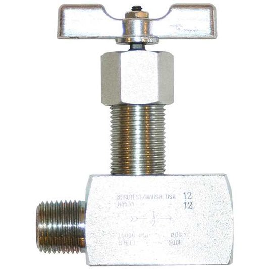 American Lube TIM-500-HP2 Carbon Steel In-Line Needle Valve, 1/2"(F) Couplings