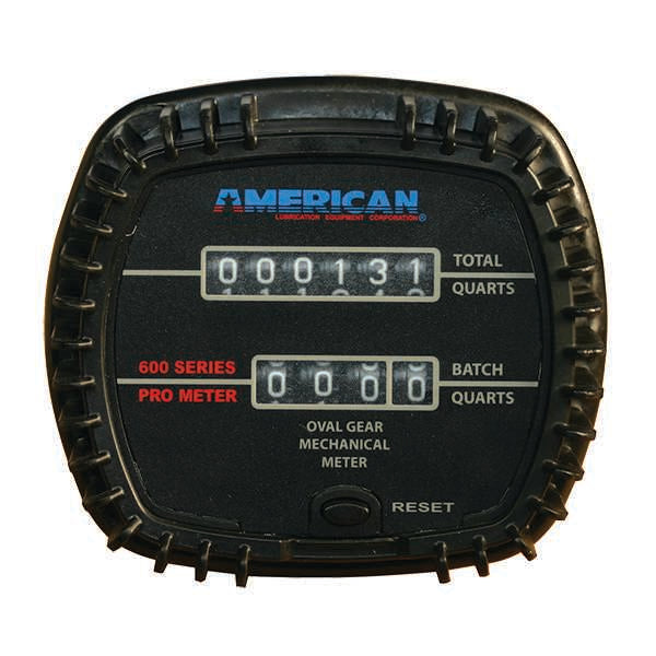 American Lube TIM-616 Stationary Mechanical Oil Meter with Odometer Readout, 1/2" NPT (F) Inlet/Outlet