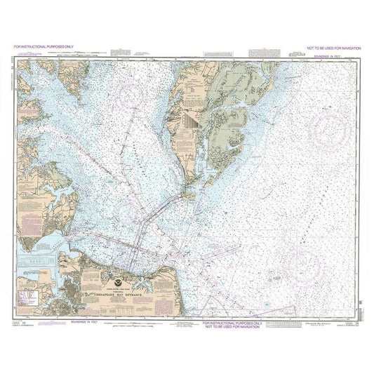 Paradise Clay PAR062 NOAA Training Chart Chesapeake Bay Entrance