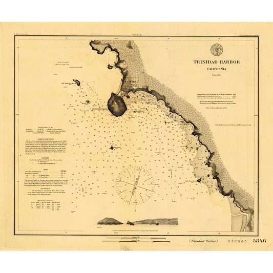 Paradise Clay IHP_TH1874 Historical Chart: Trinidad Harbor 1874 (25 x 21)