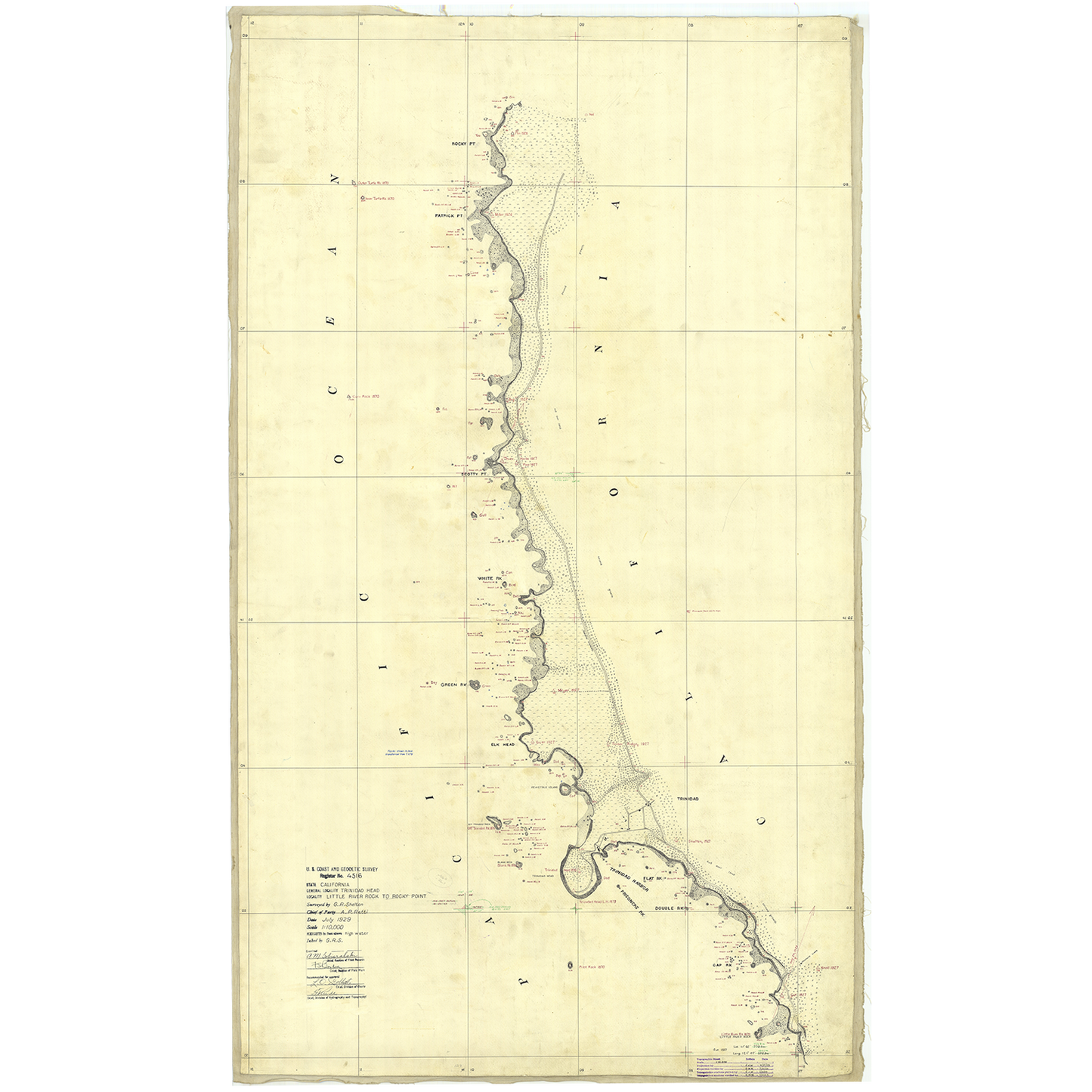 Paradise Clay IHP_LR1929 Historical Chart: Little River Rock to Rocky Point 1874 (25x42)
