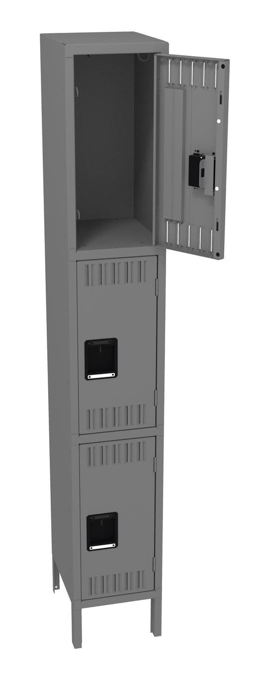 Tennsco TTS-121524-1 Triple Tier Locker - One Wide With Legs (Assembled)