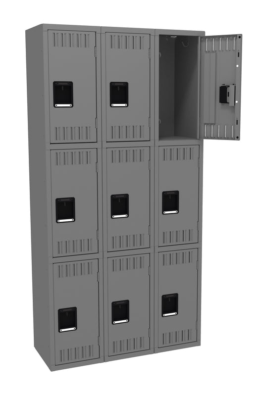 Tennsco TTS-121524-C Triple Tier Locker - Three Wide, No Legs (Assembled)