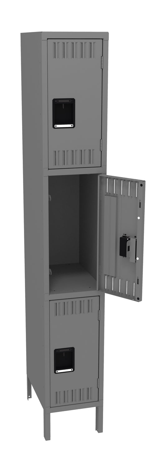 Tennsco TTS-121824-1 Triple Tier Locker - One Wide With Legs (Assembled)