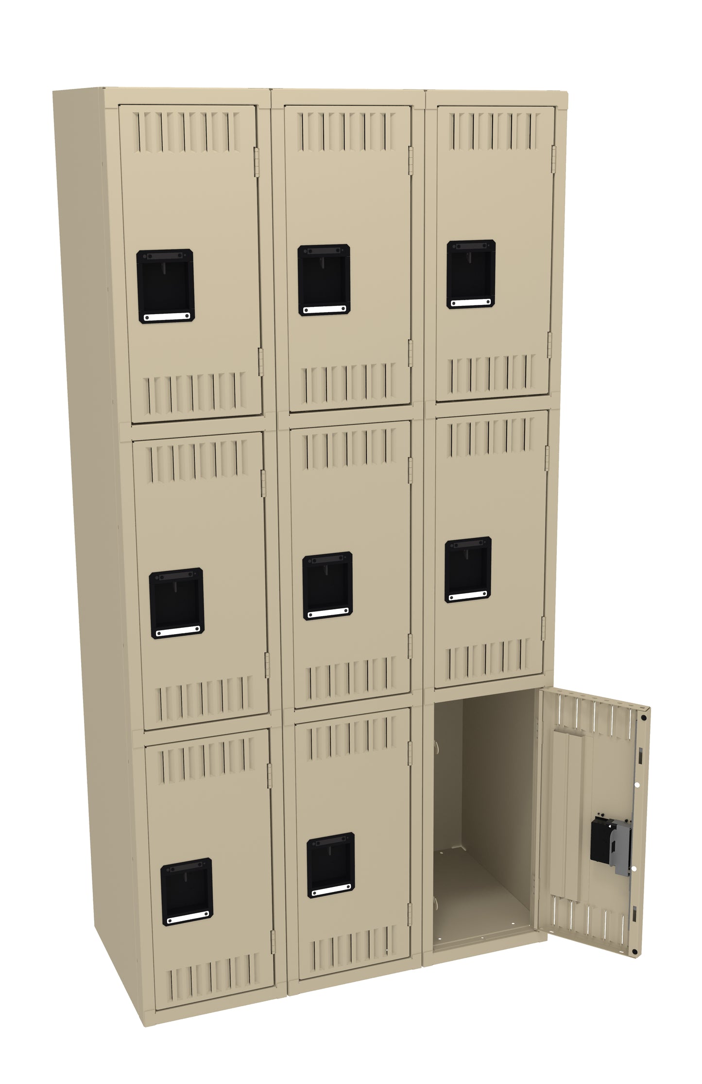 Tennsco TTS-121824-C Triple Tier Locker - Three Wide, No Legs (Assembled)