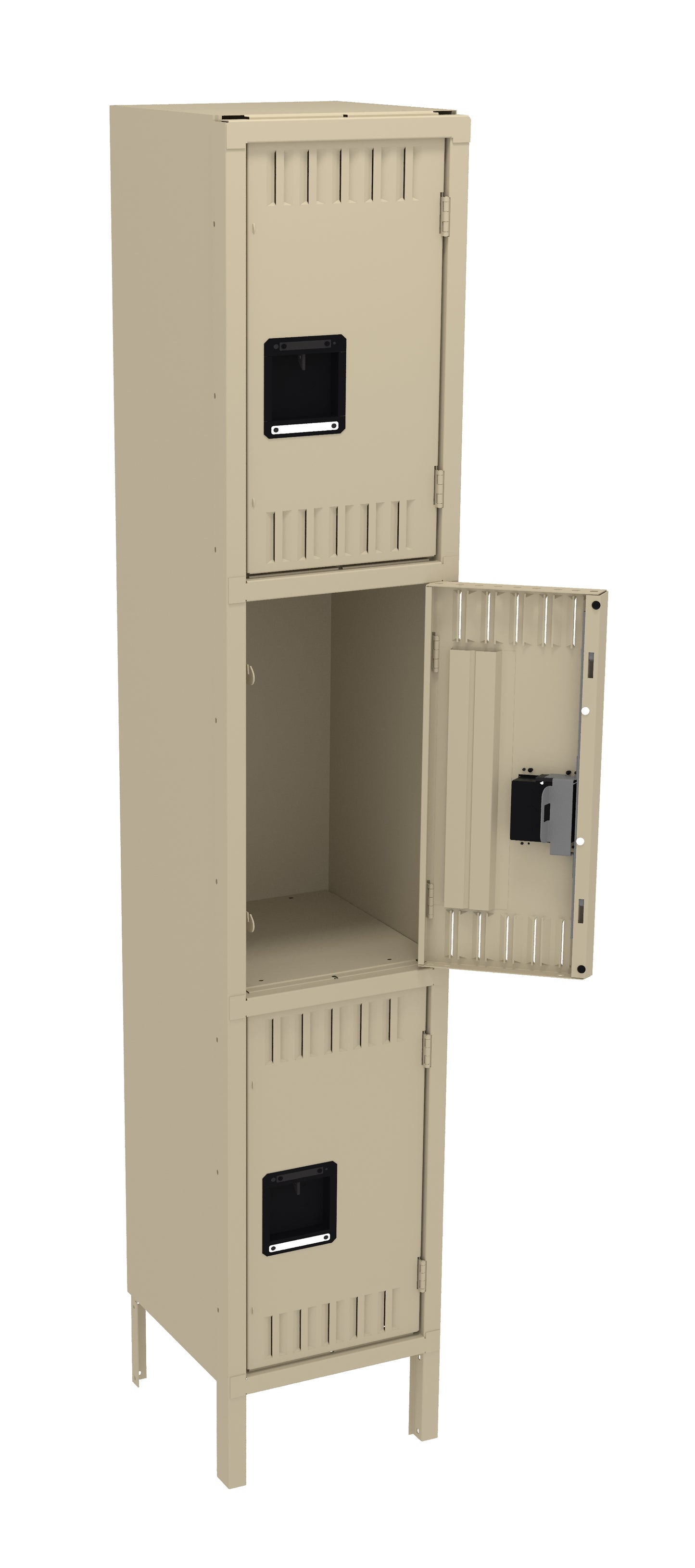 Tennsco TTS-151524-1 Triple Tier Locker - One Wide With Legs (Assembled)