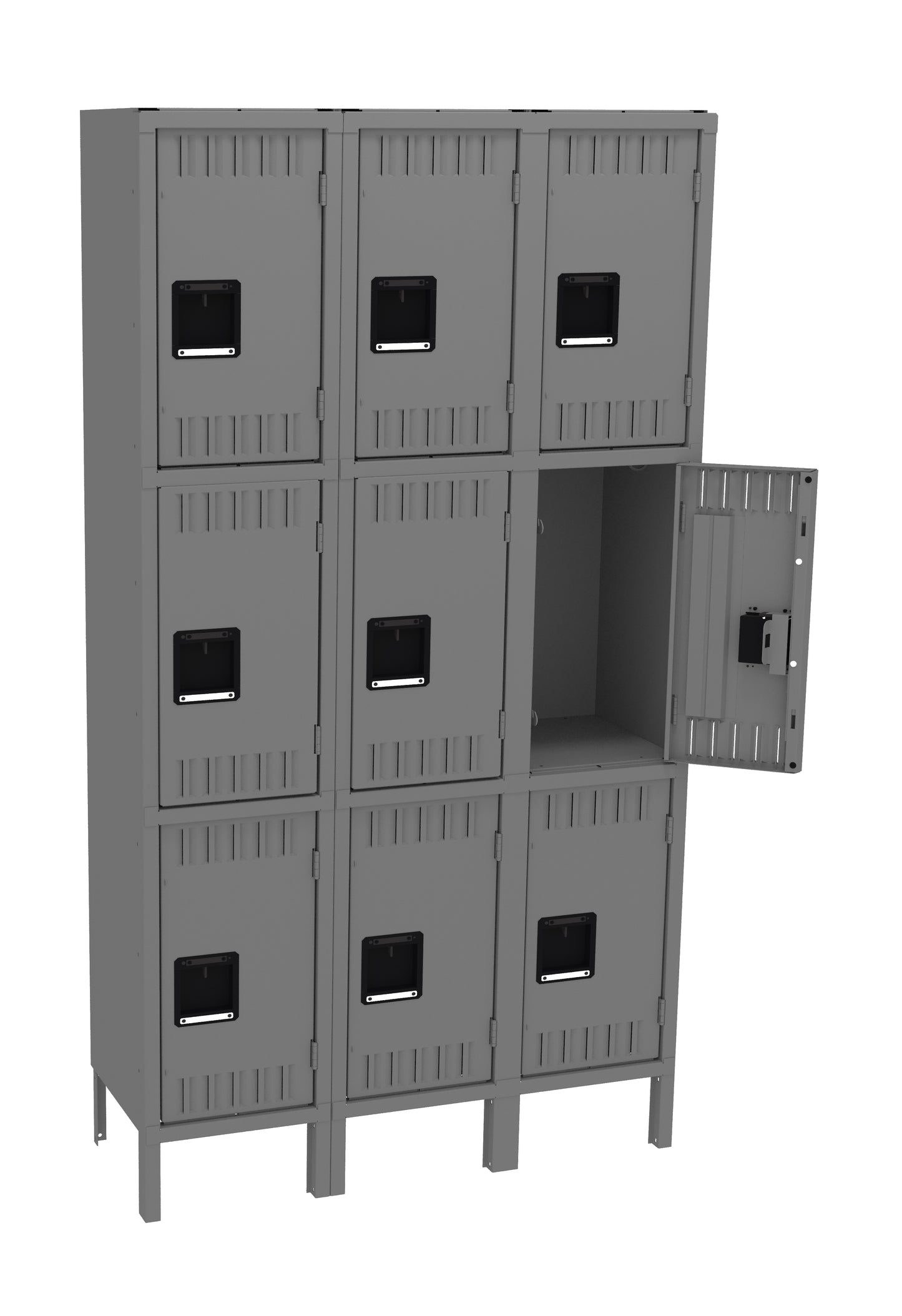 Tennsco TTS-151524-3 Triple Tier Locker - Three Wide With Legs (Assembled)