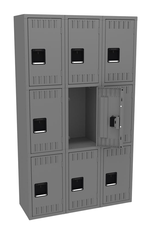 Tennsco TTS-151524-C Triple Tier Locker - Three Wide, No Legs (Assembled)