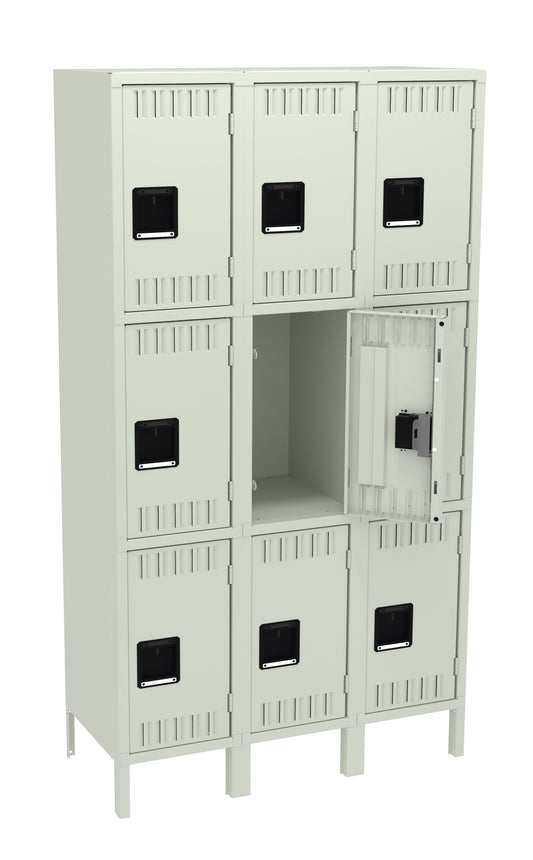 Tennsco TTS-151824-3 Triple Tier Locker - Three Wide With Legs (Assembled)