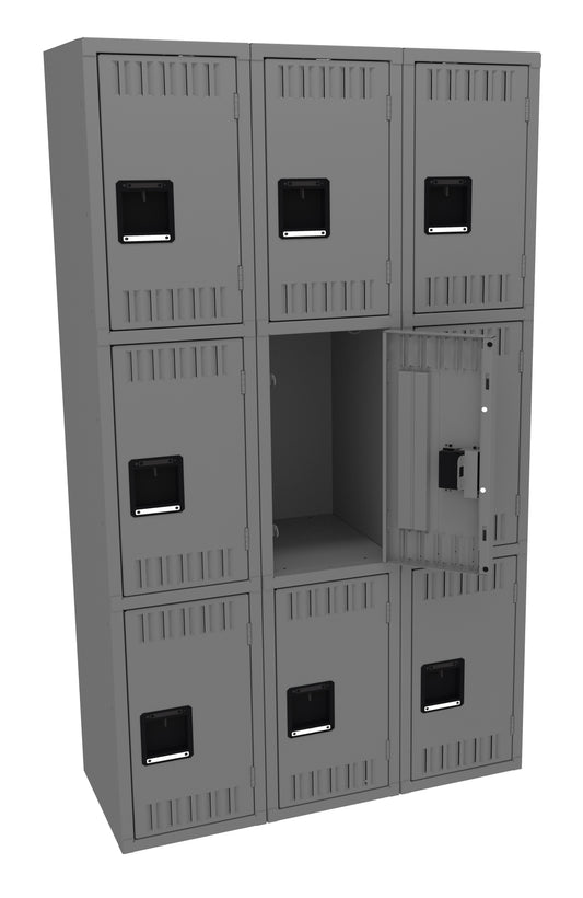 Tennsco TTS-151824-C Triple Tier Locker - Three Wide, No Legs (Assembled)