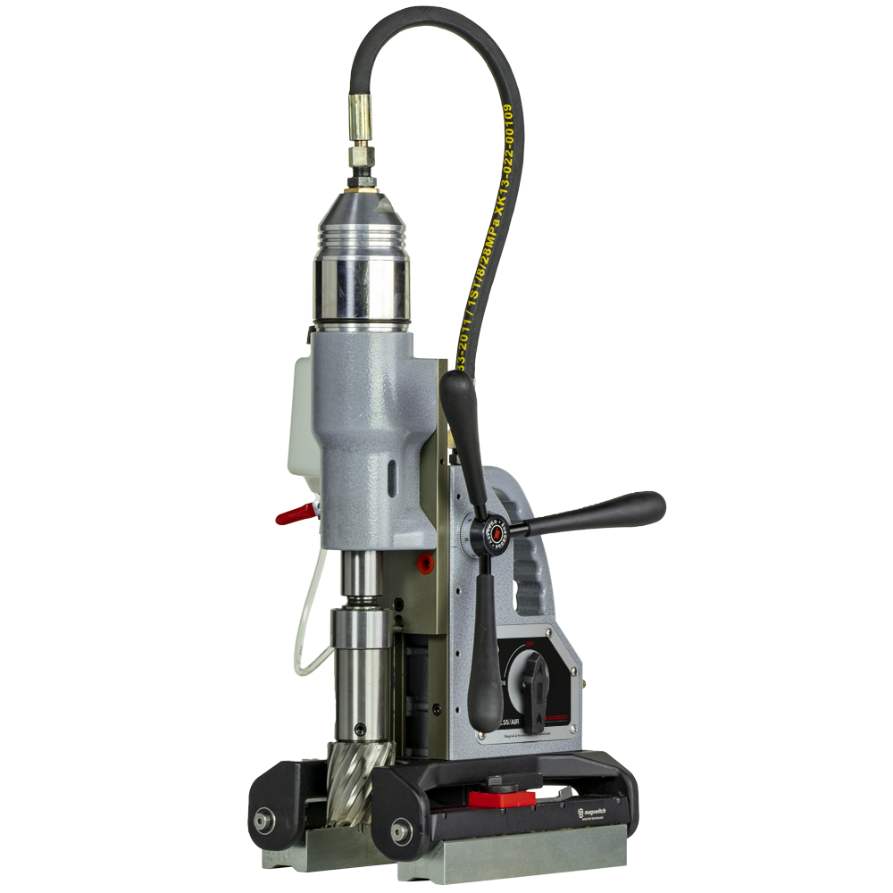 Euroboor TUBE.55/AIR Pneumatic Magnetic Drilling Machine, 55Mm - 2 3/16", 6.3 Bar.