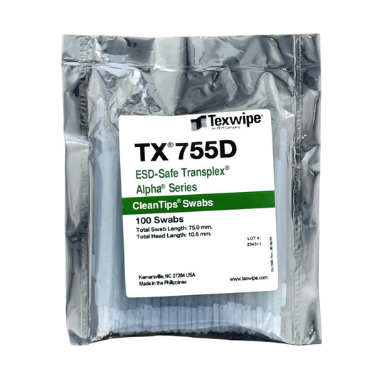 SOS Cleanroom Texwipe TX755D Mini Thin Alpha ESD Swab - Case