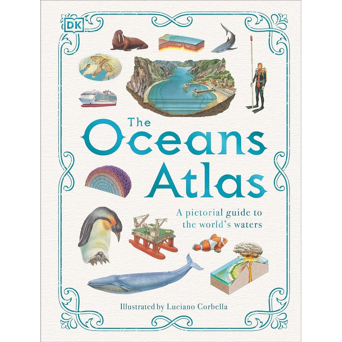 Paradise Clay DKP150 The Oceans Atlas: A Pictorial Guide to the World's Waters - Book