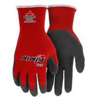 MCR SAFETY N9680M Ninja Flex 15 Gauge Red100% Nylon Shell Gray La
