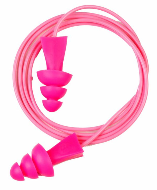 Gateway Safety 941330 Tri-Grip Reusable Earplugs - 27 NRR, Patented Triple-Flange Design, Corded or Uncorded