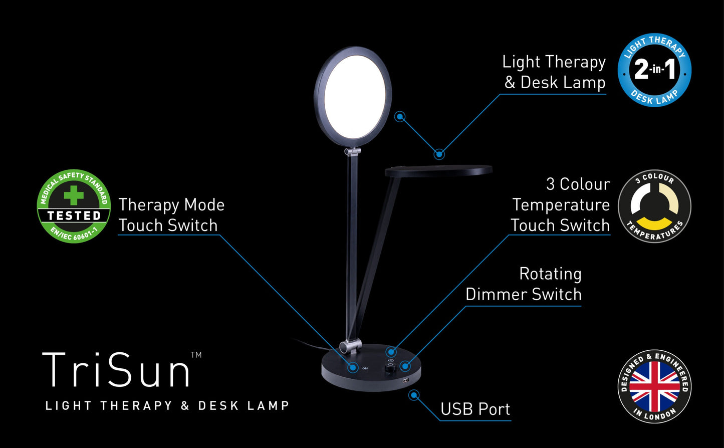 Daylight U36401 TriSun - S.A.D. Therapy & Task Lamp