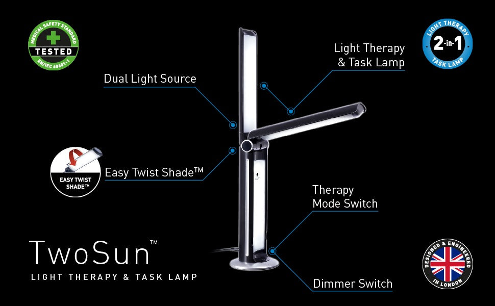 Daylight U36201 TwoSun - S.A.D. Therapy & Task Lamp