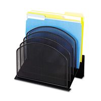 Safco SAF3257BL Mesh Desk Desk Organizer - 5 Compartment(S) - 1" - 12" Height X 11.3" Width X 7.3" Depth - Desktop - Black - Steel - 1Each