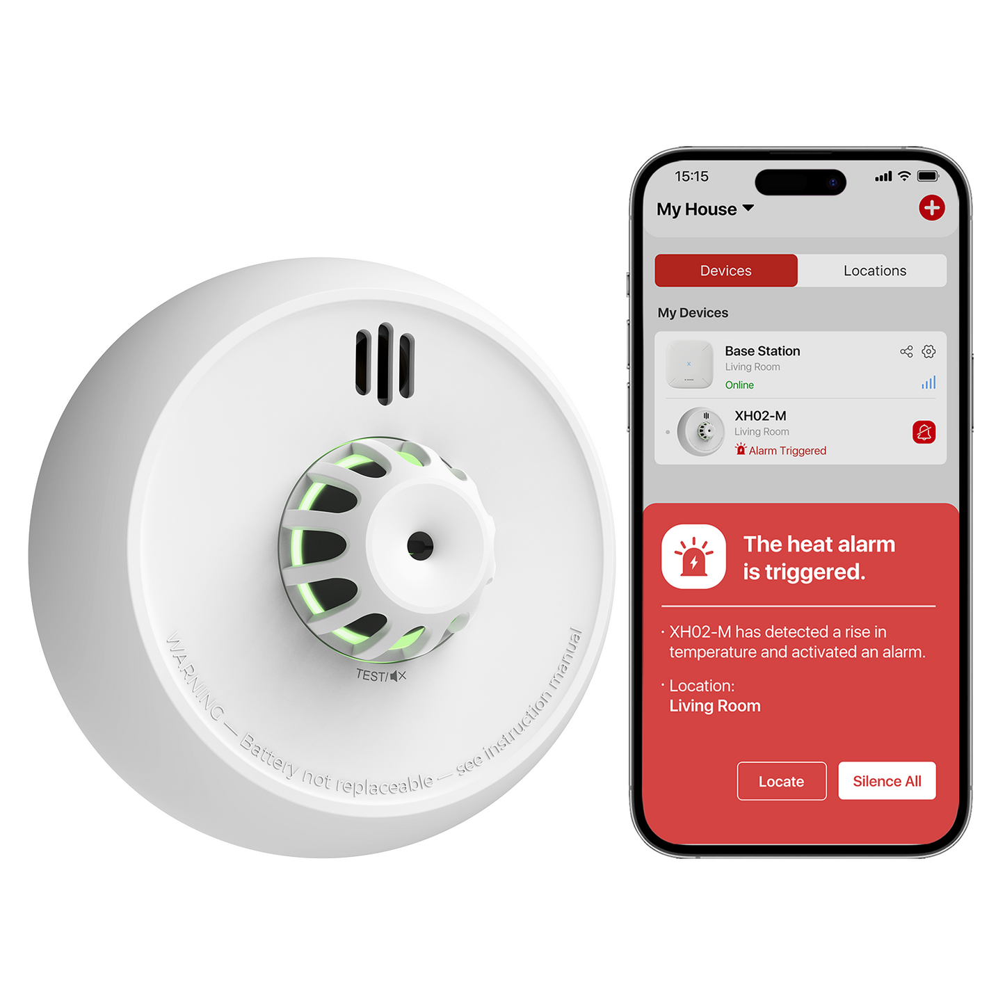 X-Sense XH02-M Interconnected Smart Heat Alarm - 1-Pack