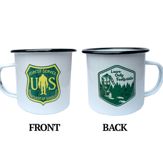 Paradise Clay CCC013 BIGFOOT, SASQUATCH - LEAVE ONLY FOOTPRINTS, 16oz Vintage Campfire Mug