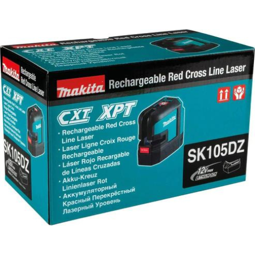 Makita SK105DZ 12V max CXT® Lithium‘Ion Cordless Self‘Leveling Cross‘Line Red Beam Laser, Tool Only