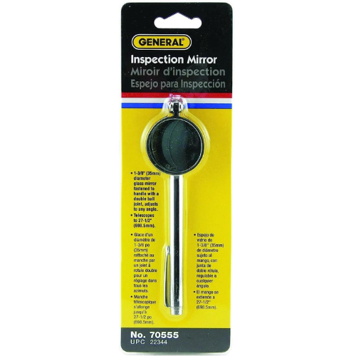 General Tools 70555 Telescoping 1-3/8 In. Round Glass Inspection Mirror