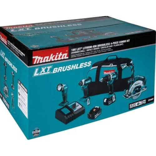 Makita XT446T 18V LXT® Lithium‘Ion Brushless Cordless 4‘Pc. Combo Kit (5.0Ah)