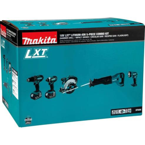 Makita XT505 18V LXT® Lithium‘Ion Cordless 5‘Pc. Combo Kit (3.0Ah)