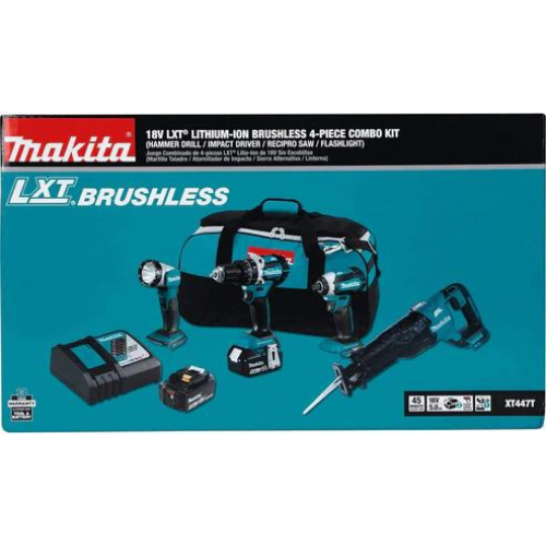 Makita XT447T 18V LXT® Lithium‘Ion Brushless Cordless 4‘Pc. Combo Kit (5.0Ah)