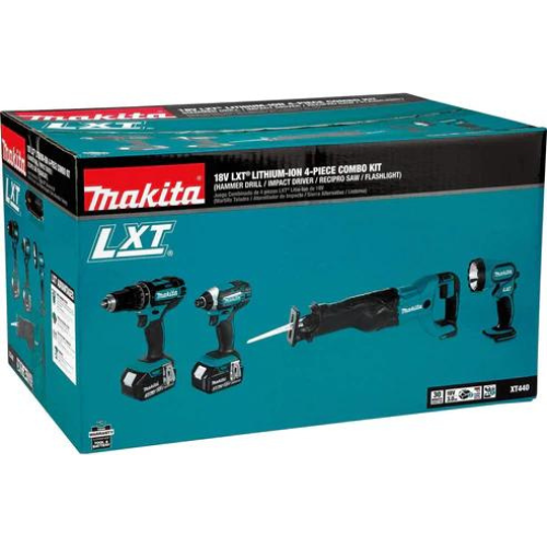 Makita XT440 18V LXT® Lithium‘Ion Cordless 4‘Pc. Combo Kit (3.0Ah)