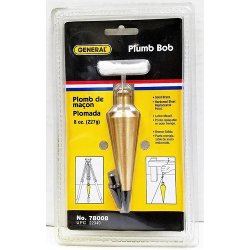 General Tools 800-8 8 Oz. Brass Plumb Bob