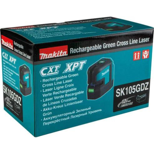 Makita SK105GDZ 12V max CXT® Lithium‘Ion Cordless Self‘Leveling Cross‘Line Green Beam Laser, Tool Only