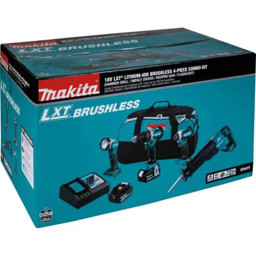 Makita XT447T 18V LXT® Lithium‘Ion Brushless Cordless 4‘Pc. Combo Kit (5.0Ah)