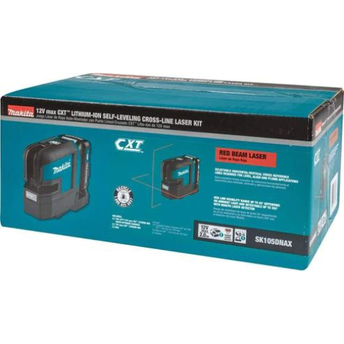 Makita SK105DNAX 12V max CXT® Lithium‘Ion Cordless Self‘Leveling Cross‘Line Red Beam Laser Kit (2.0Ah)