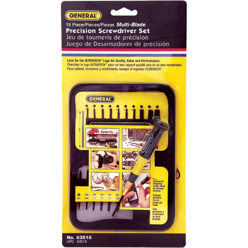 General Tools 63518 18-Piece Precision Screwdriver Set With T5 Torx Blade