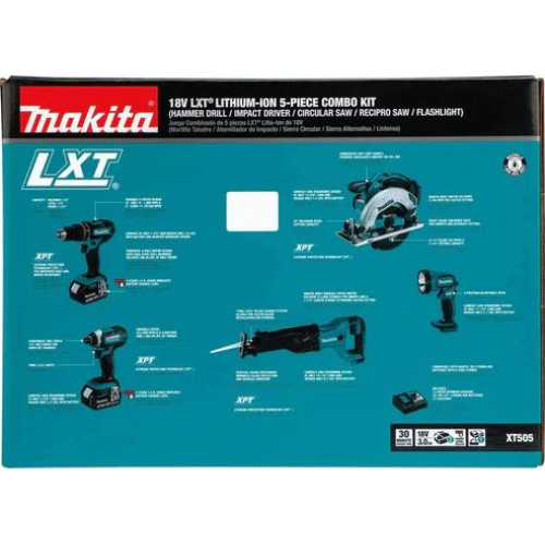 Makita XT505 18V LXT® Lithium‘Ion Cordless 5‘Pc. Combo Kit (3.0Ah)